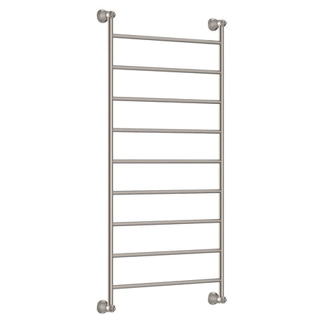 Fienza Lillian Heated Towel Rail - Brushed Nickel - 9 Bars | 600mm x 1208mm - Heated Towel Ladder