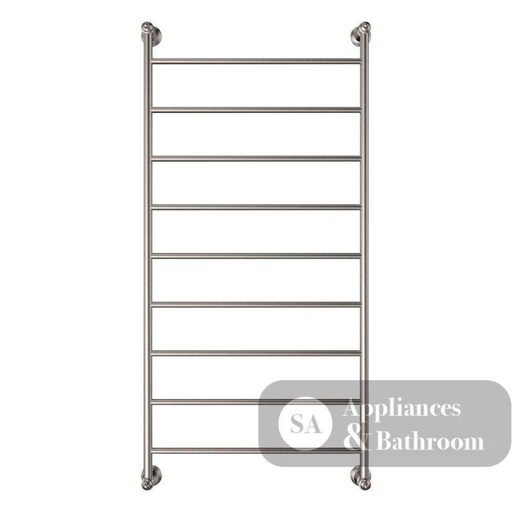 Fienza Lillian Heated Towel Rail - Brushed Nickel - Heated Towel Ladder