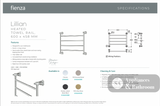 Fienza Lillian Heated Towel Rail - Brushed Nickel - Heated Towel Ladder