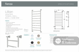 Fienza Lillian Heated Towel Rail - Brushed Nickel - Heated Towel Ladder