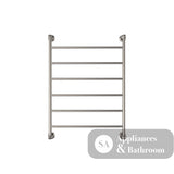 Fienza Lillian Heated Towel Rail - Brushed Nickel - Heated Towel Ladder
