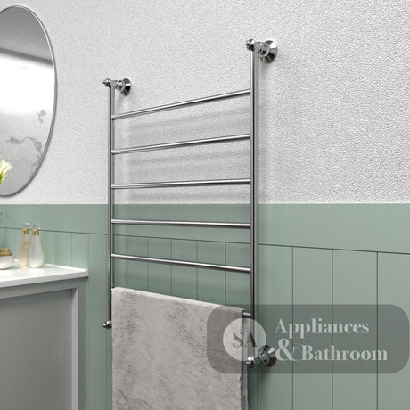 Fienza Lillian Heated Towel Rail - Chrome - 6 Bars | 600mm x 808mm - Heated Towel Ladder