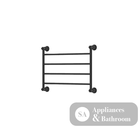 Fienza Lillian Heated Towel Rail - Matte Black - 4 Bars | 600mm x 458mm - Heated Towel Ladder