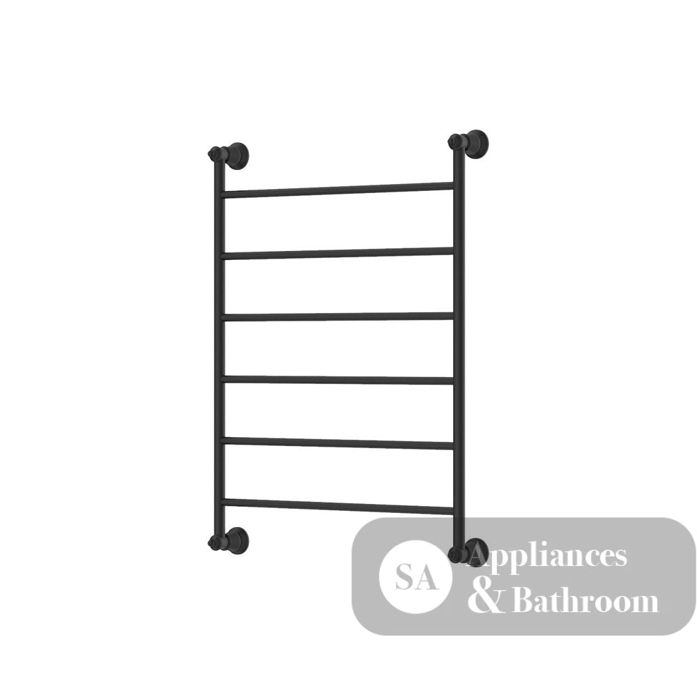 Fienza Lillian Heated Towel Rail - Matte Black - 6 Bars | 600mm x 808mm - Heated Towel Ladder