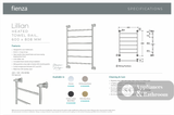 Fienza Lillian Heated Towel Rail - Matte Black - Heated Towel Ladder