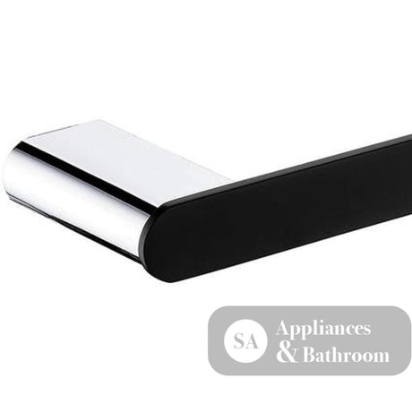 Fienza Lincoln Black & Chrome 900mm Single Towel Rail 86001900 - TOWEL RAIL & RACKS