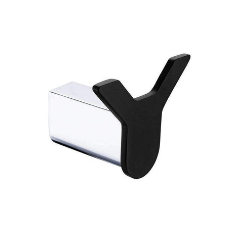 Fienza Lincoln Double Robe Hook Chrome & Black 86004B - Robe Hooks