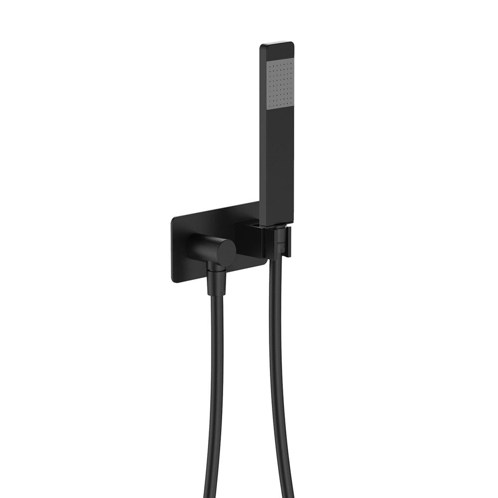 Fienza Lincoln Hand Shower - Matte Black - Lincoln Hand Shower Soft Square Plate Matte Black - Hand Shower