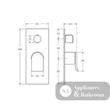 Fienza Lincoln Wall Shower Mixer with Diverter Mixed Finish - MIXER