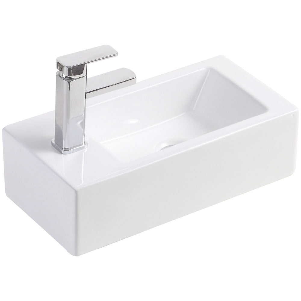 Fienza Linea TR4127 Wall Hung Ceramic Basin - 1 Left Hand Tap Hole White - Basins
