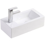 Fienza Linea TR4127 Wall Hung Ceramic Basin - 1 Left Hand Tap Hole White - Basins
