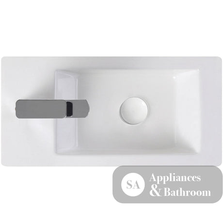 Fienza Linea TR4127 Wall Hung Ceramic Basin - 1 Left Hand Tap Hole White - Basins