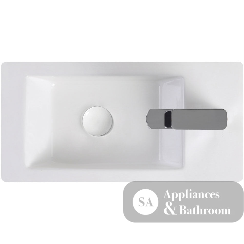 Fienza Linea TR4127A Wall Hung Ceramic Basin - 1 Right Hand Tap Hole White - Basins