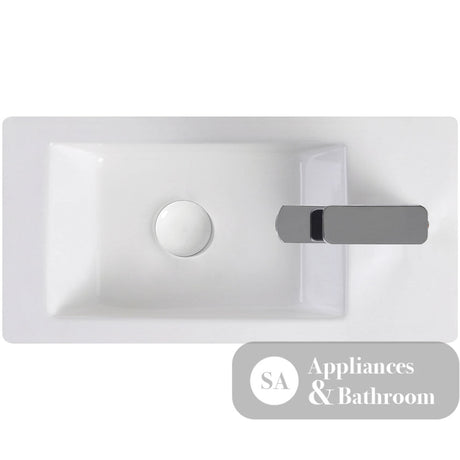 Fienza Linea TR4127A Wall Hung Ceramic Basin - 1 Right Hand Tap Hole White - Basins