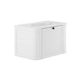 Fienza LOL75CM Lola 750 Matte Mila Curved Satin White Wall-Hung Vanity One Tap Hole - Wall Hung Vanity