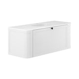 Fienza LOLM120UW Lola 1200 Mila Curved Satin White Wall-Hung Vanity One Tap Hole - Wall Hung Vanity
