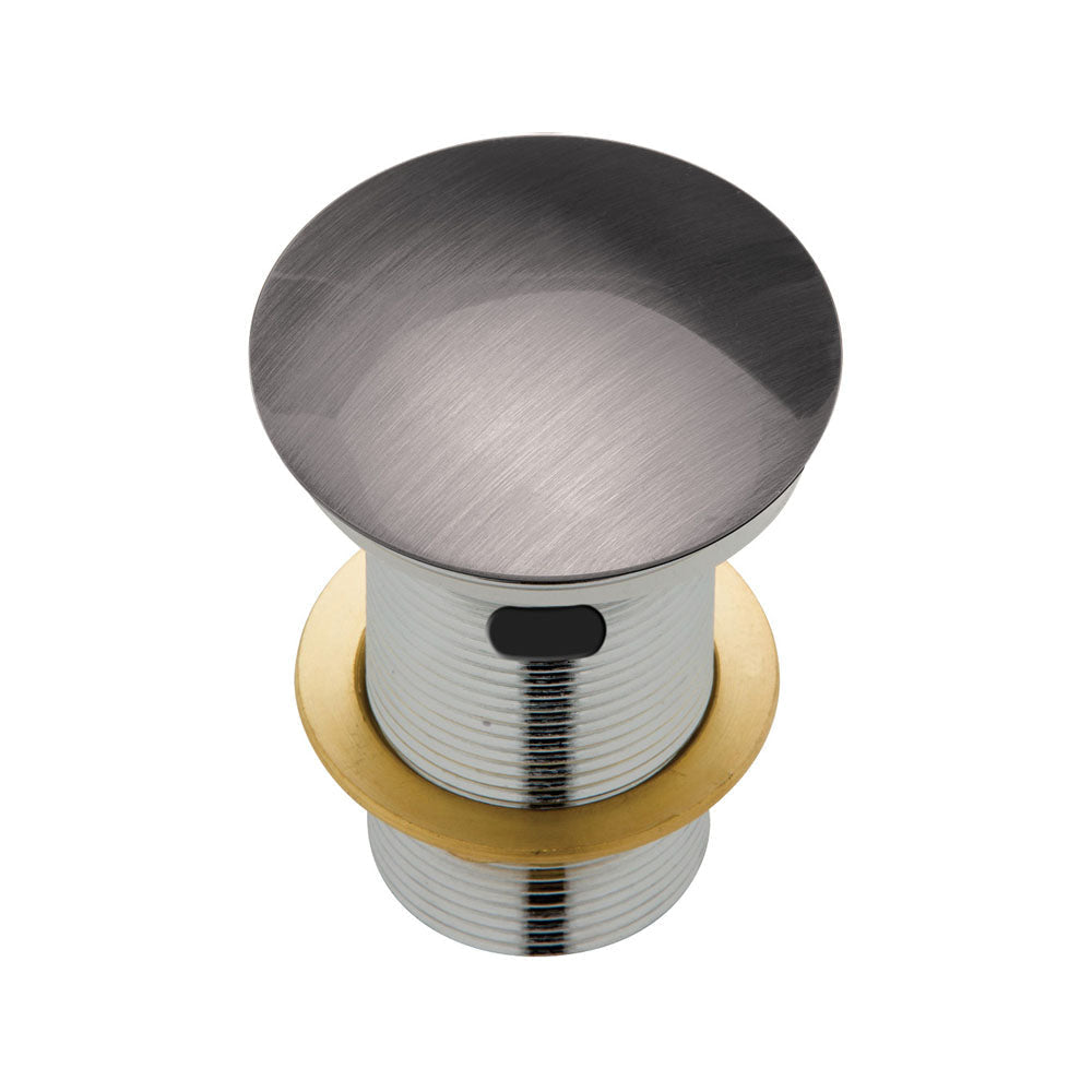Fienza Metal Cap Pop-Up Waste with Overflow 32mm - Gunmetal Grey - Basin Pop up Waste