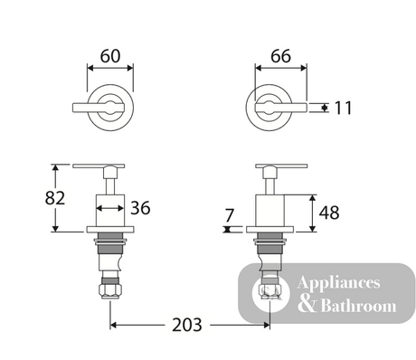 Fienza Michelle Lever - Chrome - Wall Top Assemblies