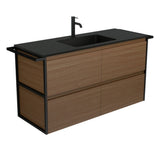 Fienza MON120BWAT Montana Amato 1200 Walnut Vanity Twin Towel Rails Wall-Hung