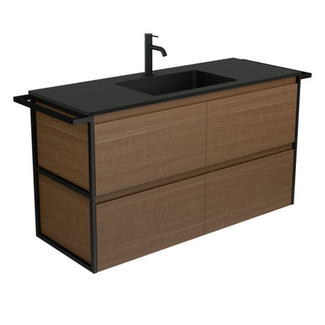 Fienza MON120BWAT Montana Amato 1200 Walnut Vanity Twin Towel Rails Wall-Hung