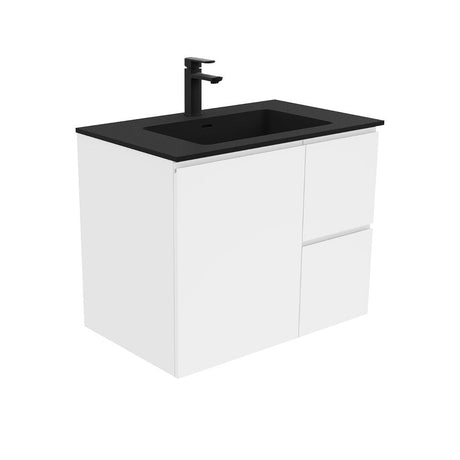 Fienza MON75FR Montana Fingerpull 750 Gloss White Wall Hung Vanity Right Drawers - Vanity Units