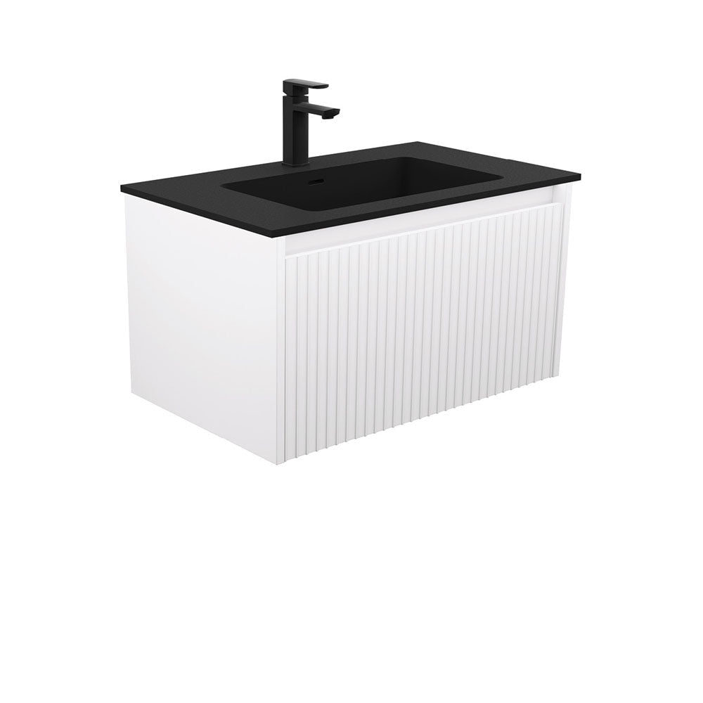 Fienza MON75RW 750 Montana Alina Satin White Wall-Hung Vanity - Vanity Units