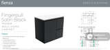 Fienza MON75ZL Montana Fingerpull 750 Satin Black Wall Hung Vanity Left Drawers - Vanity Units