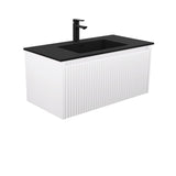 Fienza MON90RW 900 Montana Alina Satin White Wall-Hung Vanity - Vanity Units