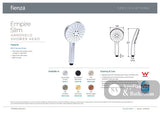 Fienza MSH117BN Empire Slim Handheld Shower Head 3 Function Brushed Nickel - Hand Showers