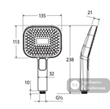 Fienza MSH139 Kuro Hand Shower Head Soft Square Chrome