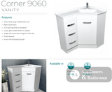 Fienza Pc9060 Corner 600X900 Vanity Unit White - Special Order Units