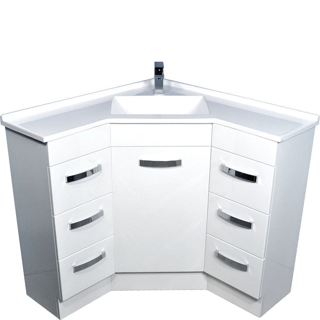 Fienza PC9090 Corner 900x900 Vanity Unit White - Vanity Units