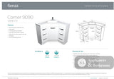 Fienza PC9090 Corner 900x900 Vanity Unit White - Vanity Units