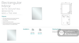 Fienza PEM-6075 Pencil Edge Rectangular Mirror 600 x 750mm - Mirrors