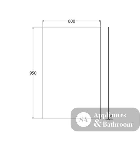 Fienza PEM-6095 Pencil Edge Rectangular Mirror 600 x 950mm - Mirrors