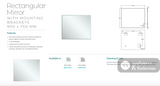Fienza PEM-9075 Pencil Edge Rectangular Mirror 900 x 750mm - Mirrors