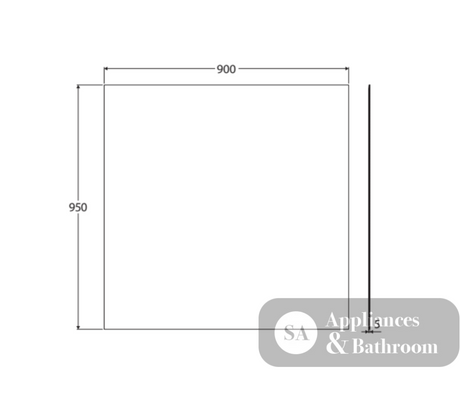 Fienza PEM-9095 Pencil Edge Rectangular Mirror 900 x 950mm - Mirrors