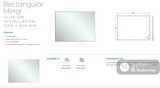 Fienza PEM12090G Pencil Edge Rectangular Glue-On Mirror 1200 x 900mm - Mirrors