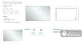 Fienza PEM15090G Pencil Edge Rectangular Glue-On Mirror 1500 x 900mm - Mirrors