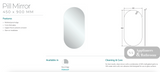 Fienza PEM450P Pill Mirror 450 x 900mm - Mirrors