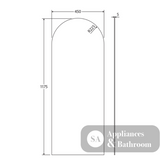 Fienza PEM45117A Arch Mirror 450 x 1175mm - Mirrors