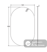 Fienza PEM560P Pill Mirror 560 x 900mm - Mirrors