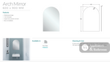 Fienza PEM600A Arch Mirror 600 x 900mm - Mirrors