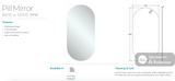 Fienza PEM600P Pill Mirror 600 x 1200mm - Mirrors