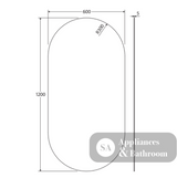 Fienza PEM600P Pill Mirror 600 x 1200mm - Mirrors