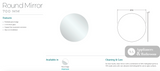 Fienza PEM700R Round Mirror 700mm - Mirrors