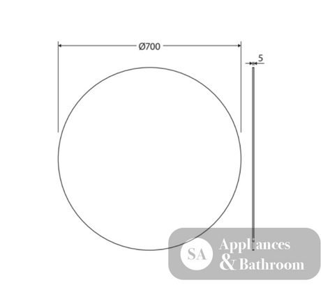Fienza PEM700R Round Mirror 700mm - Mirrors