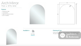 Fienza PEM750A Arch Mirror 750 x 975mm - Mirrors