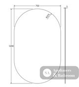Fienza PEM750P Pill Mirror 750 x 1200mm - Mirrors