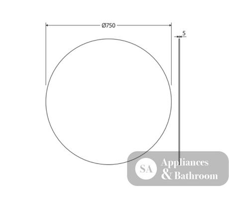 Fienza PEM750R Round Mirror 750mm - Mirrors